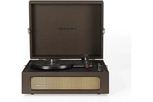 Crosley Voyager Portable Turntable - Bluetooth Record Player, 3-Speed Suitcase Vinyl Player, Home Turntables for Vinyl Records, Built in Stereo Speakers & Bluetooth Receiver, AUX Input, Cocao