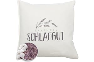 ‎HERBALIND HERBALIND Lavendelkissen zum Schlafen Schlafgut Schlafkissen mit Füllung - mit Lavendel ohne Chemie - Bezug 100% Baumwolle 20x20 cm, Kräuterkissen, Duftkissen, Deko Kissen - Geschenk für Frauen