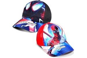 FORNINC 2 Stück Kinder Caps, Spider Kappe Jungen, Spider Kinder Baseball Cap, Sommerhut Kinder, Cartoon Kinder Cap, UV Schutz Kappe Sport Cap, Geeignet für den Außenbereich
