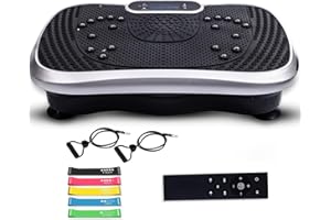 ‎WEIGHTWORLD Vibrationsplatte - Fitnessgeräte für Zuhause - 99 Intensitätsstufen - 5 Trainingsprogramme - Massagegerät & Sportgerät mit Bluetooth für Home Workout - Mit Widerstandsbändern - WeightWorld