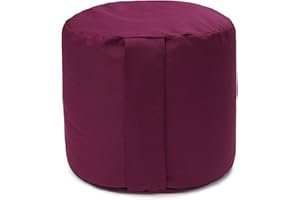 ‎YOGABOX Yogabox Glückssitz Rondo Big D – Meditationskissen | Baumwolle mit Buchweizenschalenfüllung | Ergonomisch 28 cm Höhe für große Menschen über 1,95 m