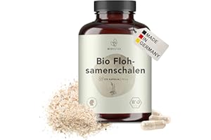 BIONUTRA® Gélules de psyllium bio hautement dosées 2250 mg/jour, 1800 mg fibres, contrôlées résidus, fabrication allemande, véganes, sans additifs, 270 pièces x 750 mg