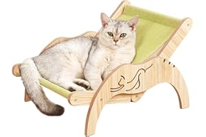 LPOTIUS Katzenbett, Erhöhtes Katzenbett Sofa aus Holz modischer Katzenstuhl mit abnehmbarem Matratzenbezug Belastbar mit 10 kg (35x48cm) geeignet für Katzen, Hunde, Kaninchen, Kätzchen und Kleintiere