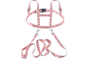 jiawaggag Pferdeleine rosa pferdegeschirr zum Spielen für Kinder pferdeleinen Größenverstellbare Fördert Bewegung und Fantasie