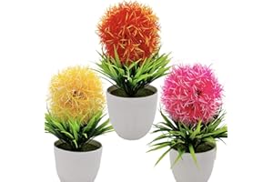 Fycooler Planta Artificial con Maceta-Flores Artificiales Decoracion, Plantas Artificiales Decorativas en Maceta-Flor Falsa Pequeña Planta para Casa Sala de Estar,Oficina,Balcón,Jardín