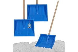 KOTARBAU® 2er Set Schneeschaufel für Kinder - 25 x 20 cm - Schnee Schaufel mit Holzstiel - 82 cm - Kinderschaufel - Leicht & Sicher - Schneeschieber - Klein - Blau