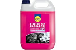 HappyCar - Liquido Radiatore Rosso -10°C/+105°C, Anticongelante e Antiebollizione, per Motori in Lega di Alluminio, Pronto all’Uso, 5L