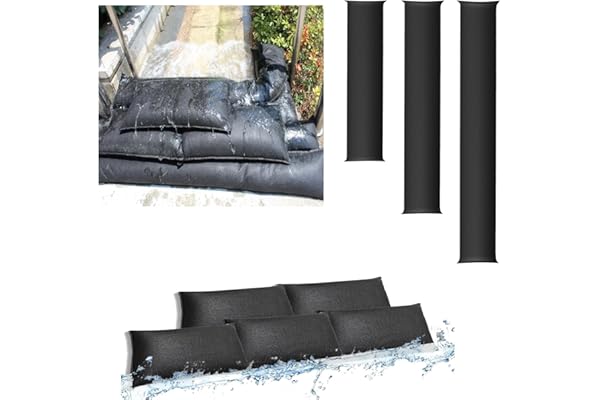 Estresen 2 pcs Sac de absorbeurs de Fuite d'eau, barrière Anti inondation activées par l'eau boudins Anti-inondation Sac de Sable pour Garage Maison Contre la Pluie Fuite d'eau 150x20cm