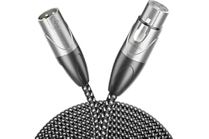 deleyCON 1m Kabel Mikrofonowy XLR Męski na XLR Żeński (Jakość Studyjna, Miedź OFC) - do Mikrofonów, Wzmacniaczy, Konsol Mikserskich, Studiów Nagraniowych, Głośników - 3 Biegunowy