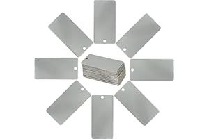 STAYMAX Gravurrohlinge, Stanzrohlinge, Edelstahl, rechteckig, blanko, 25 Stück (6 x 3 cm)