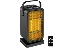XYVOLVE Electric Fan Heaters for Home, Portable Heater with Low Energy Silent Ceramic Heaters, 2 Modes, Overheating Protection, 1-12H Timer, Remote Control, Space Heater for Home Bedroom Office Desk Indoor