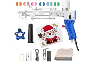 Tufting Gun,Helangel Pistola Tufting 5-40 Passaggi/S Tufting Gun Cut Pistola A Tritare 7-21 mm Rug Tufting Kit per Natale Artigianato Tappeto Abbigliamento