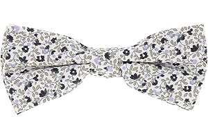 CRAVATESLIM Cravate - Noeud Papillon - Pochette Costume Homme Liberty Parme - Tissu Coton Fleuri couleur Lilas, Lavande - Mariage Champetre Thème Floral