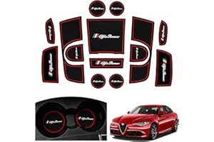 GZZHENGYE Fodera per console centrale per Alfa Romeo Giulia 952 Accessories2016 2017 2018 2019, per tappetino portabicchieri Giulia 952, tappetino porta fessure, rivestimento sottobicchiere, interno antipolvere