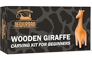 NEWURBAN Wood Carving Kit for Beginners - Whittling kit with Giraffe - Linden Woodworking Kit