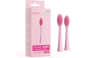 Ordo Squishmallows 2 Replacement Brush Heads for Battery Toothbrush, Soft Bristles, Gift for Kids Aged 4 Years and Up, Auggie