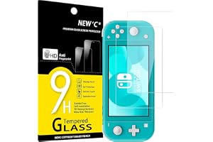 NEW'C Skärmskydd för Nintendo Switch Lite, Härdat Glas | 2-pack, Transparent, 9H Hårdhet, Reptåligt, Bubbelfritt, HD Klart, Oleofobiskt, Beröringskänsligt