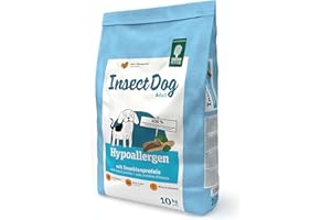 Green Petfood InsectDog Hypoallergen (1 x 10 kg) | Adult | Premium Trockenfutter für ausgewachsene allergische Hunde | mit Insektenprotein | getreidefrei | nachhaltiges Hundefutter | 1er Pack