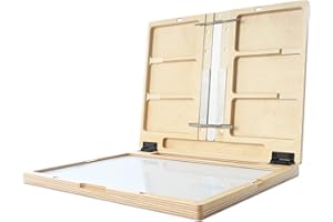 New Wave U.Go Plein Air Anywhere Pochade Box, Ultra Lightweight Baltic Birch Wood with Stainless Steel and Aluminum Construction, Large Measures 11 x 14.5 x 1.25 Inches (00701)