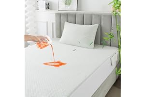 RICHAIR - Protector Colchón 160x200 Impermeable, Funda de Colchón de Bambú con una Funda de Almohada, Funda de Colchón Transpirable y Antiácaros Oeko-Tex