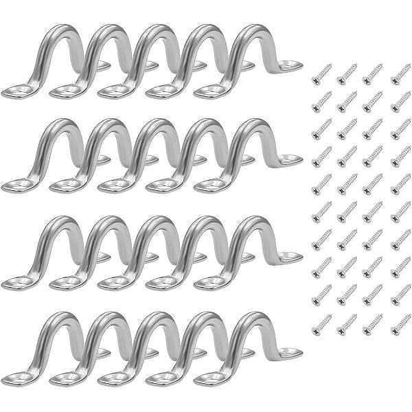16 Boucles De Pont En Inox Pour Kayak - 5 Mm - Avec Vis - Fixation Équipement