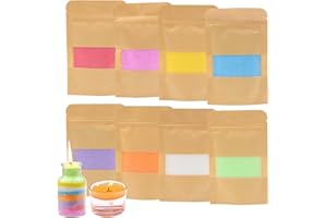 YIWONFU Sable de Bougie 8 Couleurs, Cire de Bougie avec 10 Mèches de Bougie avec Base, Granulés de Cire de Bougie Non Parfumés pour Lecture, Spa, Douche, Fête, Bougies de Bricolage(240 g)