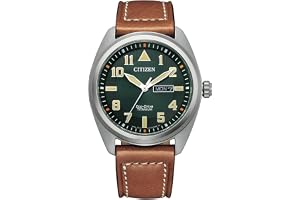 Citizen Analog Eco-Drive-klocka för män, Brun, armband