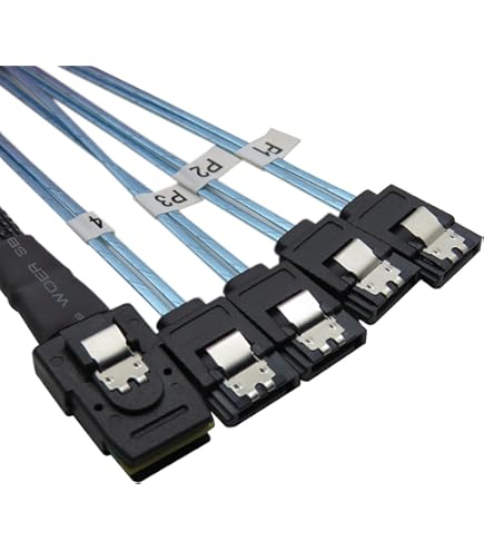 Inter-Tech Kabel SFF 8087 4X SATA, Z voor het aansluiten van 4 harde schijven met 1 SAS-controller