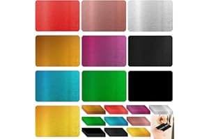 DELAMIYA Lot de 100 cartes de visite en métal gravées, aluminium, vierges, gravées au laser, mates, pour les clients de bureau, cartes cadeaux DIY (10 couleurs)