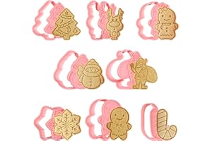 Bigqin 8 PCS Formine Biscotti Natale 3D, Stampi Biscotti Natale,Formine per Biscotti Natalizi Plastica, Tagliabiscotti Natalizi 3D per la Cottura al Forno