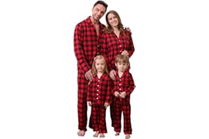 Amissz Pyjama de Noël Famille, Vêtements de Nuit Costume Coton pour Femmes Hommes Enfant Bébé