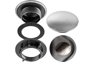 YOUR DAY MATE Couvercle de trou de robinet d'évier, 1 pièce, Ø 45 mm cache, Ø 27 x 10 mm filetage, rosace de couvercle en acier inoxydable avec joint et écrou, bouchon de trou de robinet