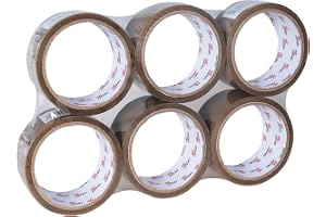 H HANSEL HOME Zestaw 6 mocnych i odpornych na zużycie taśm pakowych, brązowe, 48 mm x 40 m