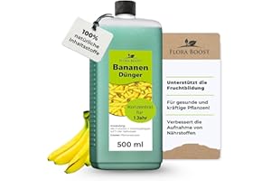 Konfitee Bananen Dünger Flora Boost 500ml I Für bis zu 100L Gießwasser I Obstbaum Dünger für Bananenpflanze I Flüssiger Blatt- & Wurzeldünger I 100% natürlicher Pflanzendünger