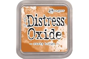 Ranger 554291 Scattered Straw-a 2x2 Raised Pad, with Water-Reactive Dye Ink Tim Holtz Distress Oxide Stempelkissen Rusty Hinge, Gelb, 7, 6 x 7, 6 cm