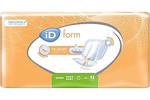 ONTEX iD Expert Form 2 Shaped Incontinence Pads (Anti Leak Cuffs) - Super (6 Packs of 21)