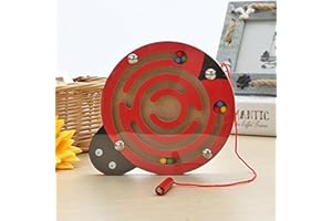 FUNNYGOO Animal Mignon Stylo Conduite en Bois Perle Labyrinthe Aimant Labyrinthe pour Enfants Noël Cadeau de Noël, Coccinelle