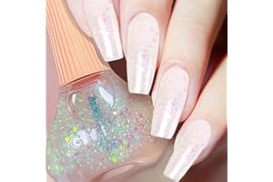 DouborQ Glitter Nail Polish Glitter Translucent Long-Lasting Sequins Nail Art Varnish (23)