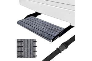 QGGTQG Wohnmobil Trittstufen Fußmatte, Schnallenverschluss Verstellbare Teppich Trittstufe Wohnmobil, rutschfeste Wohnmobil Stufenmatten, Camping Trittstufen Matte, Grau