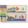 Melissa & Doug See & Spell | Spelling Game | Wooden Alphabet Letters and Words | Word Flash Cards | Learning Toy | Motor Skills | Problem Solving | Spelling for 4-6 year olds | Gift for Boy or Girl