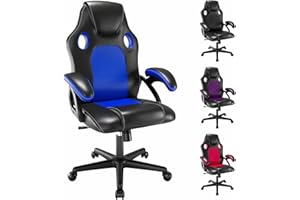 play haha Office Chair,Ergonomic High Back Seat With Breathable Mesh Insert Padded Armrests Durable Base Lumbar Support Faux Leather Surface For Gaming Home Or Office Use Gaming Chair