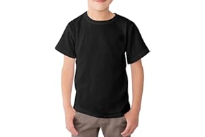 Looks Divine Gift Boys T-Shirt Crew Neck Short Sleeve Kids Cotton Plain Tops for Children Age 5-13