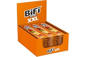 BiFi Original XXL Tiras de salami, paquete de 30, 30 x 40 g, salchichón desecado para comer sobre la marcha, al aire libre, pimienta, cilantro y ajo, caja óptima para aperitivos