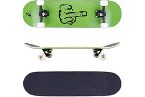 ‎FUNTOMIA FunTomia Skateboard mit ABEC-9 Kugellager Rollenhärte 100A und 100% 7-lagigem kanadisches Ahornholz Skate Board mit Kicktail