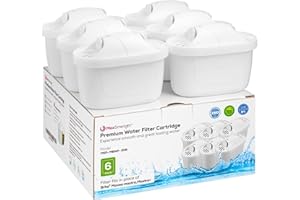 Max Strength Pro Set di cartucce filtranti (confezione da 6) per caraffe Brita Maxtra® & Maxtra+, XL Jugs, ricariche per 6 mesi, senza bisfenolo A, adatte anche per caraffe Mavea, Elemaris, Marella
