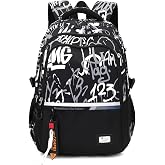 Amythe Teenage School Backpacks 32 L with Trolley Strap, Black | School Backpack Boy 11-17 Years, Laptop Bag 15.6" for Boys,