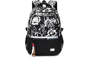 Amythe Plecak szkolny dla chłopców, czarny plecak na książki do szkoły średniej, lekki plecak na co dzień dla dzieci, spersonalizowany nylonowy plecak podróżny dla mężczyzn