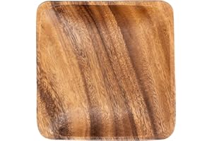 levandeo Drewniana miska akacja 15 x 15 cm kwadratowa dekoracja stołu talerz drewniany talerz miska na przekąski miska na owoce