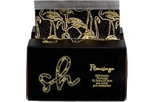 Simply Hair Pop-Up Hair Foil - 500 Pre-Cut & Folded Sheets for Hair Dye, Highlights & Balayage - Embossed, No-Slip Grip - Pop-Up Dispenser - 12.7x27.9cm - Flamingo
