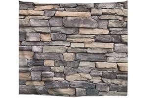 A.Monamour Tapisseries Roches Pierres Brique Mur Texture Imprimé Tenture Murale Tapisserie Murale Art Décors Fenêtre Rideaux Plage Couverture Nappe Pour Chambre Salon Mur 180X230 Cm / 71 "X90